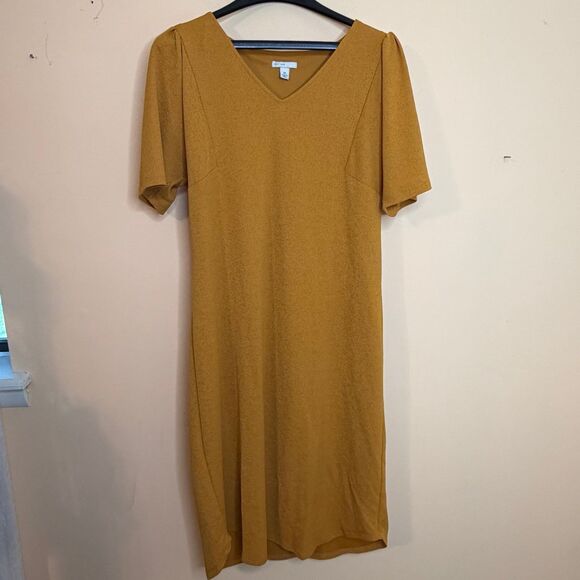 EST. 1946 mustard yellow midi dress size medium - Picture 1 of 4